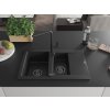 MEXEN/S - Gaspar granitový dřez 1.5 s odkapávačem včetně baterie Flora, černá/stříbrná 6507-73-670401-70-B