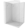 MEXEN/S - Kioto Sprchová zástěna WALK-IN zaoblená 90 x 200, transparent 8 mm, bílá - 800-080-101-20-06 800-090-101-20-06