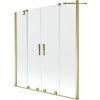 MEXEN/S - Velar Duo Dvoukřídlá posuvná vanová zástěna 150 x 150, transparent, zlatá 896-150-000-02-50