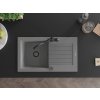 MEXEN/S - Pablo granitový dřez 1-miska s odkapávačem včetně baterie Carla, šedá 6510-71-670700-70-B  + slevový kód