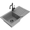 MEXEN/S - Pablo granitový dřez 1-miska s odkapávačem včetně baterie Carla, šedá 6510-71-670700-70-B  + slevový kód
