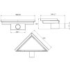 MEXEN - Flat rohový podlahový žlab 20 x 20, černá 1710320