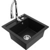 MEXEN/S - Vito granitový dřez 1-miska včetně baterie Savita, černá 6503-77-672601-00