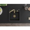 MEXEN/S - Vito granitový dřez 1-miska včetně baterie Savita, černá 6503-77-672601-50