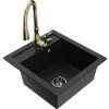 MEXEN/S - Vito granitový dřez 1-miska včetně baterie Savita, černá 6503-77-672601-50-B