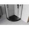 MEXEN/S - Rio sprchový kout čtvrtkruh 90x90, dekor, černá + černá vanička se sifonem 863-090-090-70-30-4170B