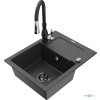 MEXEN/S - Enzo granitový dřez 1 s odkapávačem včetně baterie Savita, černá kropenatá 6506-76-672601-70-B  + slevový kód