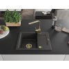 MEXEN/S - Enzo granitový dřez 1-miska s odkapávačem včetně baterie Rita, černý kropenatý 6506-76-670300-50
