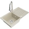 MEXEN/S - Pablo granitový dřez 1 s odkapávačem včetně baterie Elia, béžová 6510-69-670101-00