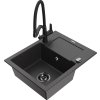 MEXEN/S - Enzo granitový dřez s odkapávačem včetně baterie Duo, černá kropenatá 6506-76-671701-70-B  + slevový kód