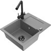 MEXEN/S - Enzo granitový dřez 1-miska s odkapávačem včetně baterie Duero, šedá 6506-71-671600-70-B  + slevový kód