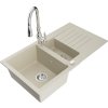 MEXEN/S - Matias granitový dřez 1.5 s odkapávačem včetně baterie Savita, béžová 6502-69-672601-00  + slevový kód