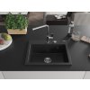 MEXEN - Oscar granitový dřez 580 x 490 mm, černá, sifon chrom 6519581000-77