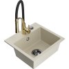 MEXEN/S - Milo granitový dřez 1-miska včetně baterie Aster, béžová 6505-69-73450-57-B