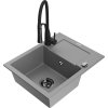 MEXEN/S - Enzo granitový dřez 1 s odkapávačem včetně baterie Aster, šedá 6506-71-73450-70-B  + slevový kód
