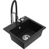 MEXEN/S - Milo granitový dřez 1-miska včetně baterie Aster, černá 6505-77-73450-07