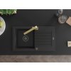 MEXEN/S - Pablo granitový dřez 1-miska s odkapávačem včetně baterie Rita, černý 6510-77-670300-50-B  + slevový kód