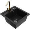 MEXEN/S - Vito granitový dřez 1-miska včetně baterie Rita, černá 6503-77-670300-50-B