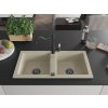 MEXEN/S - Mario granitový dřez 2-bowl včetně baterie Carla, béžová 6504-69-670700-70  + slevový kód