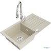 MEXEN/S - Pablo granitový dřez 1 s odkapávačem včetně baterie Savita, béžová 6510-69-672601-00
