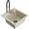 MEXEN/S - Vito granitový dřez 1-miska včetně baterie Aster, béžová 6503-69-73450-57-B