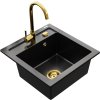 MEXEN/S - Vito granitový dřez 1-miska včetně baterie Telma, černá 6503-77-670200-50