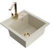 MEXEN/S - Vito granitový dřez 1-miska včetně baterie Rita, béžová 6503-69-670300-50