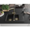 MEXEN/S - Gaspar granitový dřez 1.5 s odkapávačem včetně baterie Duero, černá/stříbrná 6507-73-671600-50  + slevový kód