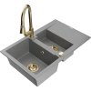 MEXEN/S - Gaspar granitový dřez 1.5 s odkapávačem včetně baterie Elia, šedá 6507-71-670101-50  + slevový kód