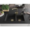 MEXEN/S - Tomas granitový dřez 2-bowl včetně baterie Duero, černá/srebrny metalik 6516-73-671600-50  + slevový kód