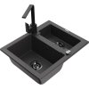 MEXEN/S - Carlos granitový dřez 1.5 včetně baterie Rita, černá kropenatá 6518-76-670300-70-B  + slevový kód