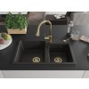 MEXEN/S - Tomas granitový dřez 2-bowl včetně baterie Elia, černá/zlatá metalik 6516-75-670101-50  + slevový kód