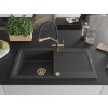 MEXEN/S - Leo granitový dřez 1-miska s odkapávačem včetně baterie Duo, černá kropenatá 6501-76-671701-57-G  + slevový kód