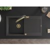 MEXEN/S - Leo granitový dřez 1-miska s odkapávačem včetně baterie Duo, černá kropenatá 6501-76-671701-57-G  + slevový kód