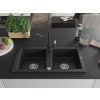 MEXEN/S - Mario granitový dřez 2-bowl včetně baterie Carla, černá 6504-77-670700-70