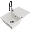 MEXEN/S - Bruno granitový dřez s odkapávačem včetně baterie Aster, bílá 6513-20-73450-07-B  + slevový kód