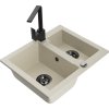 MEXEN/S - Carlos granitový dřez 1.5 včetně baterie Rita, béžová 6518-69-670300-70  + slevový kód
