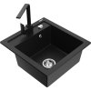 MEXEN/S - Vito granitový dřez 1-miska včetně baterie Rita, černá 6503-77-670300-70