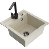 MEXEN/S - Vito granitový dřez 1-miska včetně baterie Rita, béžová 6503-69-670300-70