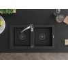 MEXEN/S - Mario granitový dřez 2-bowl včetně baterie Aster, černá/stříbrná metalik 6504-73-73450-07-B  + slevový kód