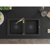 MEXEN/S - Mario granitový dřez 2-bowl včetně baterie Aster, černá/stříbrná metalik 6504-73-73450-57-B  + slevový kód