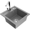 MEXEN/S - Vito granitový dřez 1-miska včetně baterie Rita, šedá 6503-71-670300-00