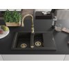 MEXEN/S - Gaspar granitový dřez 1.5 s odkapávačem včetně baterie Savita, černá/zlatá 6507-75-672601-50  + slevový kód