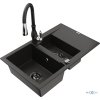 MEXEN/S - Gaspar granitový dřez 1.5 s odkapávačem včetně baterie Savita, černá/zlatá 6507-75-672601-70-B  + slevový kód