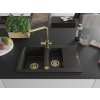 MEXEN/S - Gaspar granitový dřez 1.5 s odkapávačem včetně baterie Duero, černá/zlatá metalik 6507-75-671600-50  + slevový kód