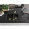 MEXEN/S - Gaspar granitový dřez 1.5 s odkapávačem včetně baterie Carla černá/stříbrná metalik 6507-73-670700-50  + slevový kód