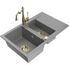 MEXEN/S - Gaspar granitový dřez 1.5 s odkapávačem včetně baterie Carla, šedá 6507-71-670700-50  + slevový kód