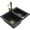MEXEN/S - Carlos granitový dřez 1.5 včetně baterie Rita, černá/stříbrná metalik 6518-73-670300-50  + slevový kód