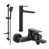 MEXEN/S - Lynx DF62 Set umyvadlové a vanové baterie s příslušenstvím, černá 745913DF62-70