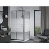MEXEN/S - Apia sprchový kout posuvný 90x90, sklo transparent/pruhy, chrom + vanička 840-090-090-01-20-4010